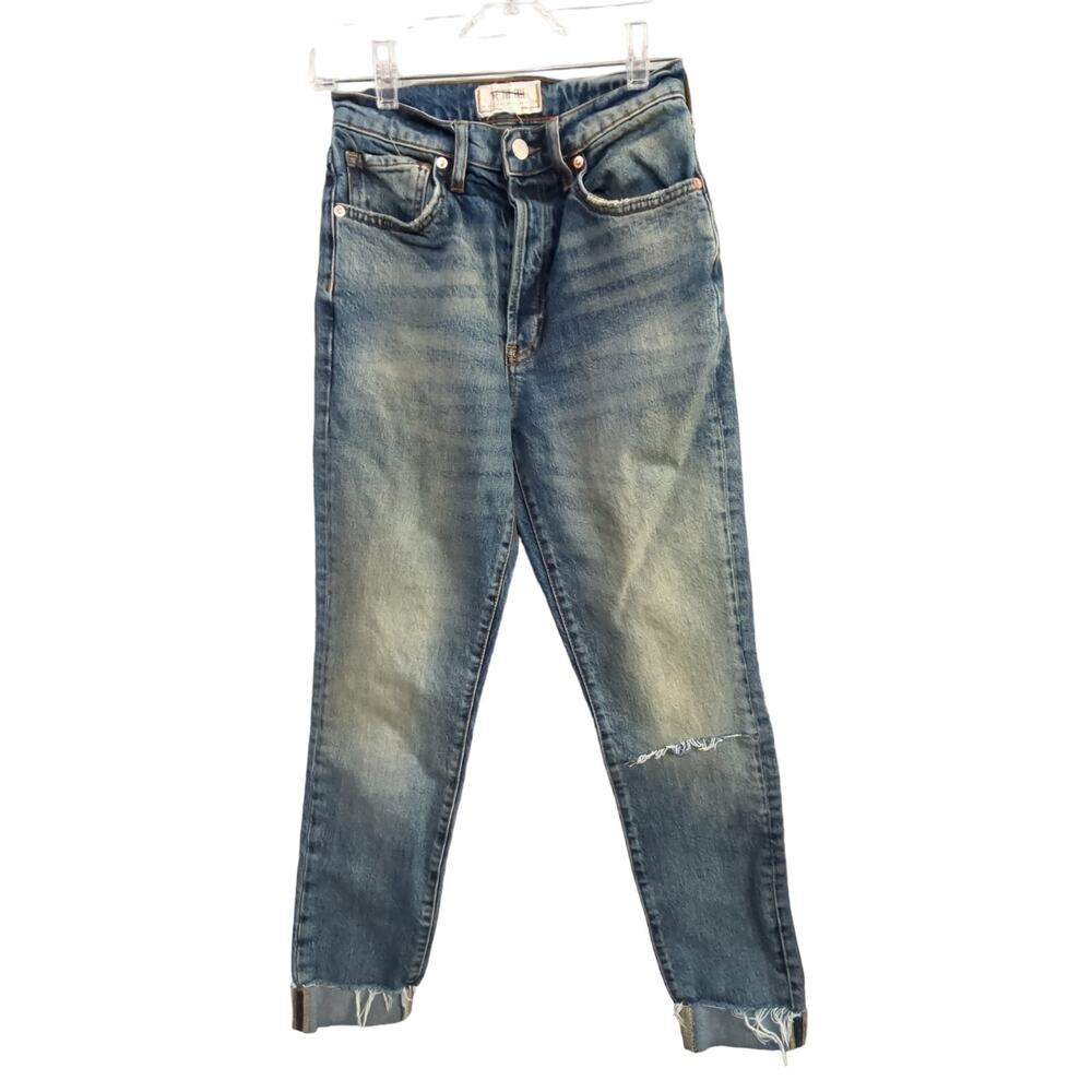 We The Free People Jeans Womens 26 Stella Skinny High Rise Dirty Wash Distressed - Picture 1 of 12
